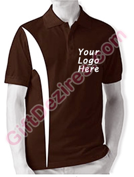 Designer Cocoa and White Color T Shirts With Logo